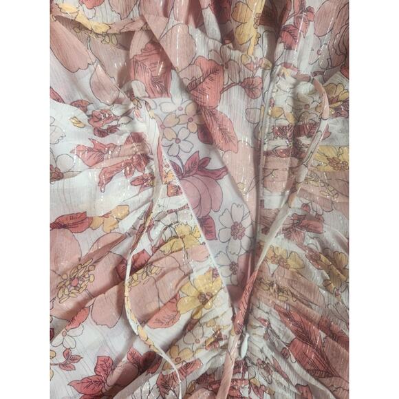 NWT Veronica Beard Floral Short Sleeve Ruffle Mick Maxi Dress Sz 2 Melon #2J421 - Picture 11 of 14